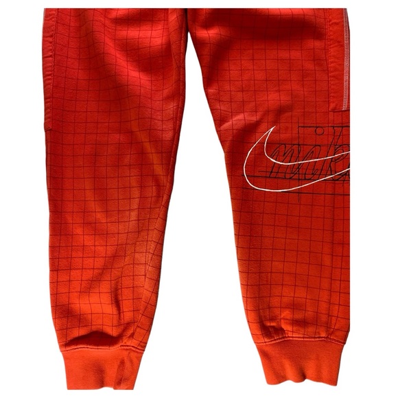 Nike Sportswear Story Of The Swoosh Tapered Joggers Orange & Black Men's Small - Picture 15 of 16